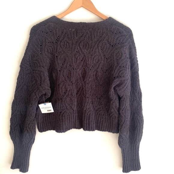 (A10) Arizona Jeans Co. Phantom Grey crop cardigan sweater, Size XL, NWT - Picture 8 of 8